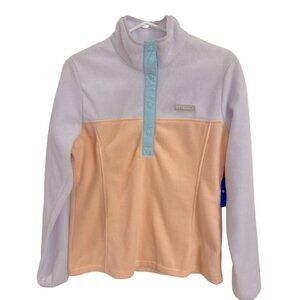 NWT Women's COLUMBIA Fleece 1/2 Snap Pullover Sweatshirt Lilac Peach Size Small